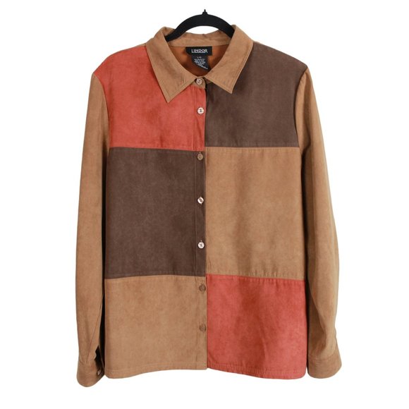 Lindor Tan Colour Block Spring Jacket - Picture 1 of 14